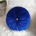 Perna decorativa rotunda catifea albastru regal